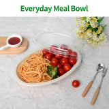bloomoon 28 oz Oval Disposable Food Containers with Lids 50 Pack,Chipotle Style Bowl Oval with Lid Meal Prep Containers Disposable