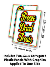 Freeze Dried Treats (24" X 36") 4mm Corrugated Plastic Panel, Graphics Applied to 1 Side (Pk of 2) | Fair Food, Desserts, Sweets, Snacks