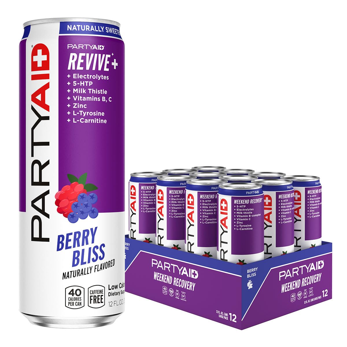 PARTYAID Rehab Blend, Feel Good Tonight and Tomorrow, Contains 5-HTP, B-Complex, Milk Thistle, Electrolytes, No Artificial Flavors or Sweeteners