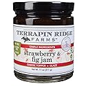 Terrapin Ridge Farms Gourmet Strawberry and Fig Jam - Sweet & Zesty Jam for Cheese, Pork, and More - Gluten Free, Vegan - 11 oz jar