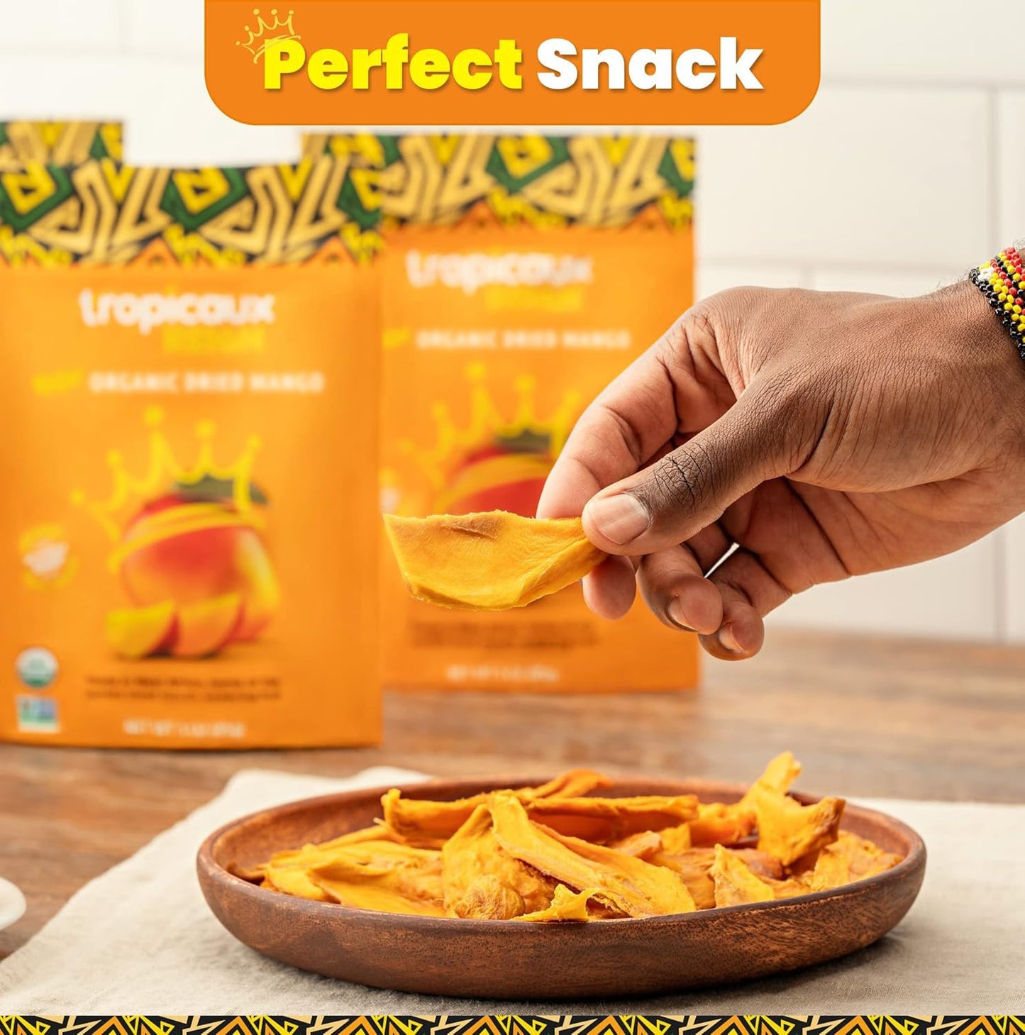 Organic Dried Mango Slices, No Sugar Added, 16oz - All-Natural, Non-GMO, Mouth-Watering Dried Mangoes - Preservative-Free, Nutritious & Delicious