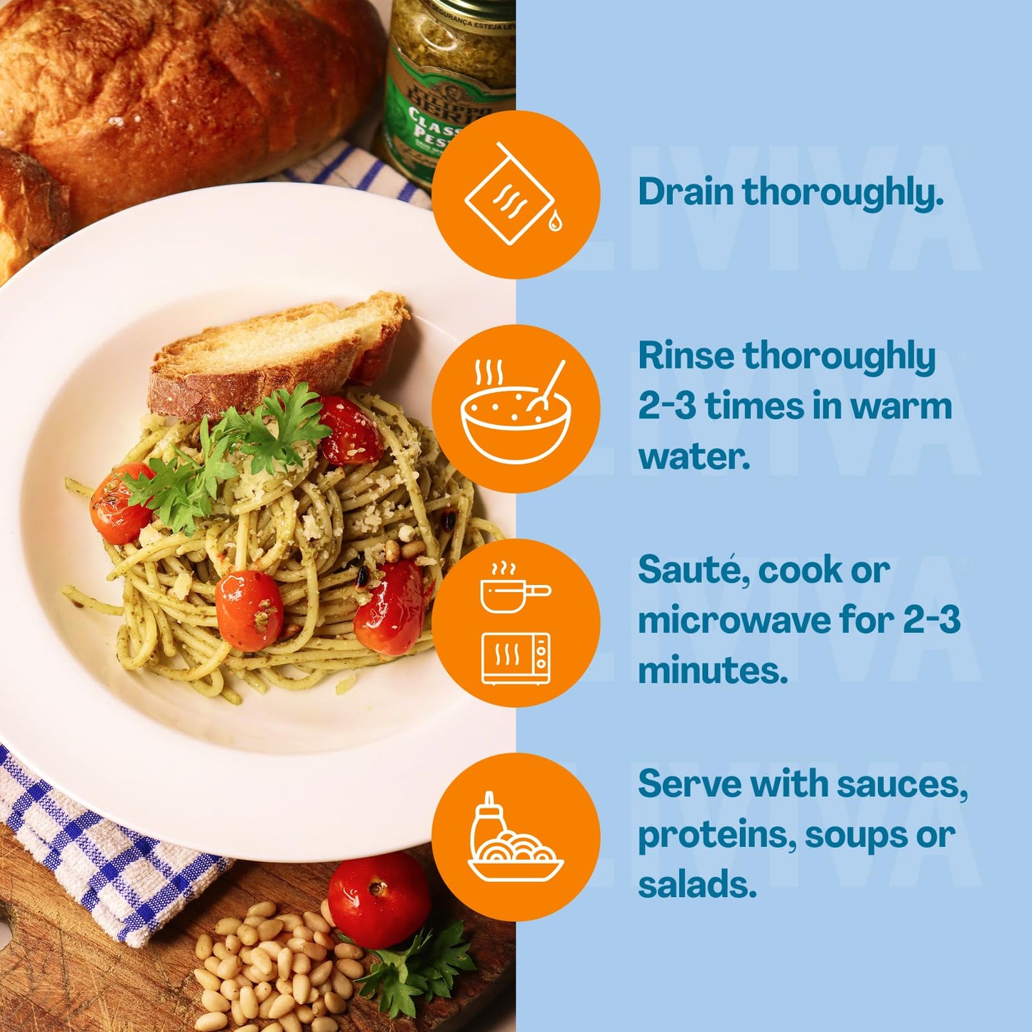 LIVIVA Dried Shirataki Low Carb Plant-Based Gluten Free Pasta - Konjac Noodles - Taste & Cook like Regular Spaghetti & Rice - Diabetic-Friendly, Low