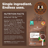 Navitas Organics Cacao Nibs - Unsweetened Dark Chocolate Crunch - Antioxidants, Minerals, Fiber - For Trail Mix, Baking & More - USDA Organic, Fairtrade, Non GMO, Gluten Free, Non-alkalized (8oz. Bag 76 Servings)