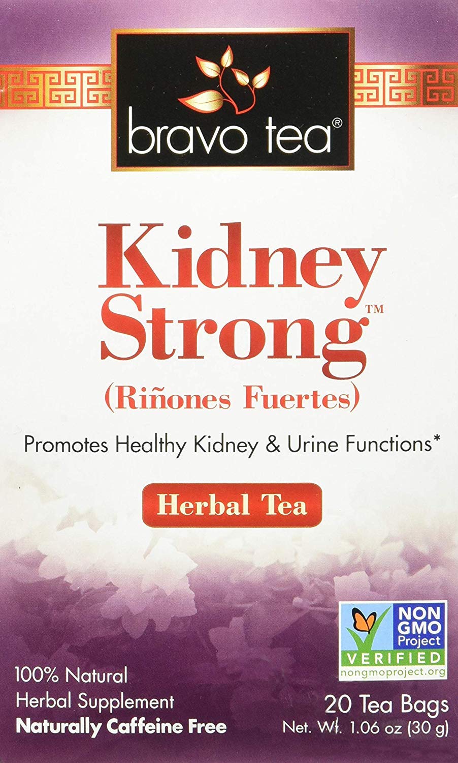 Bravo Tea Kidney Strong Herbal Tea Caffeine Free, 20 Tea Bags, 2 Count