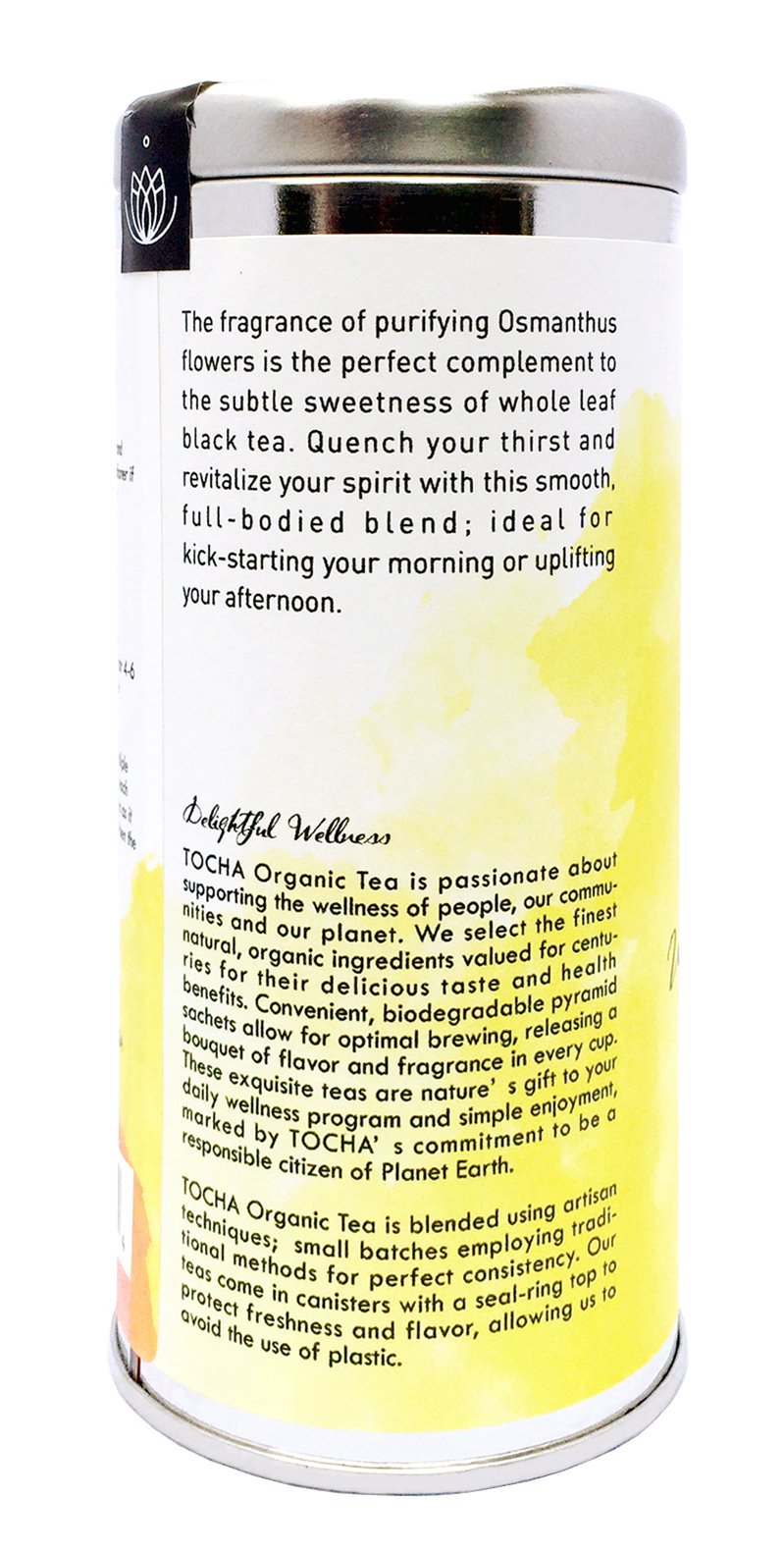 Tocha Organic Morning Pick-Me-Up Black Tea - Bold & Smooth Caffeine Boost | 15 Biodegradable Pyramid Bags | Floral Osmanthus Aroma, Non-GMO