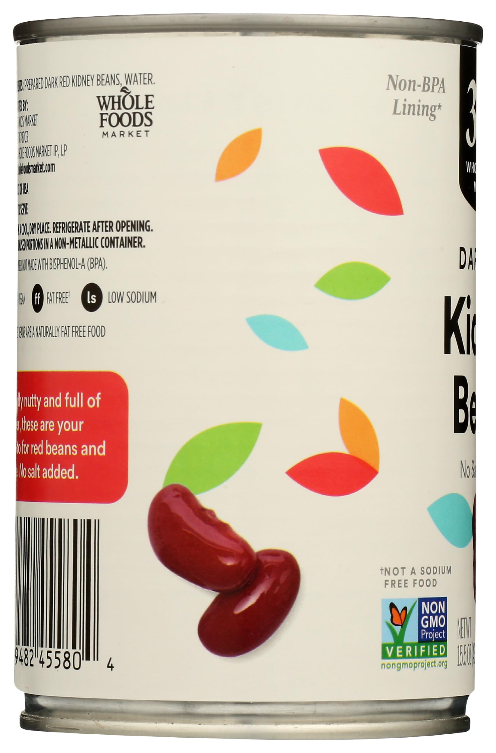 365 by Whole Foods Market, Dark Red Kidney Beans, No Salt Added, 15.5 oz