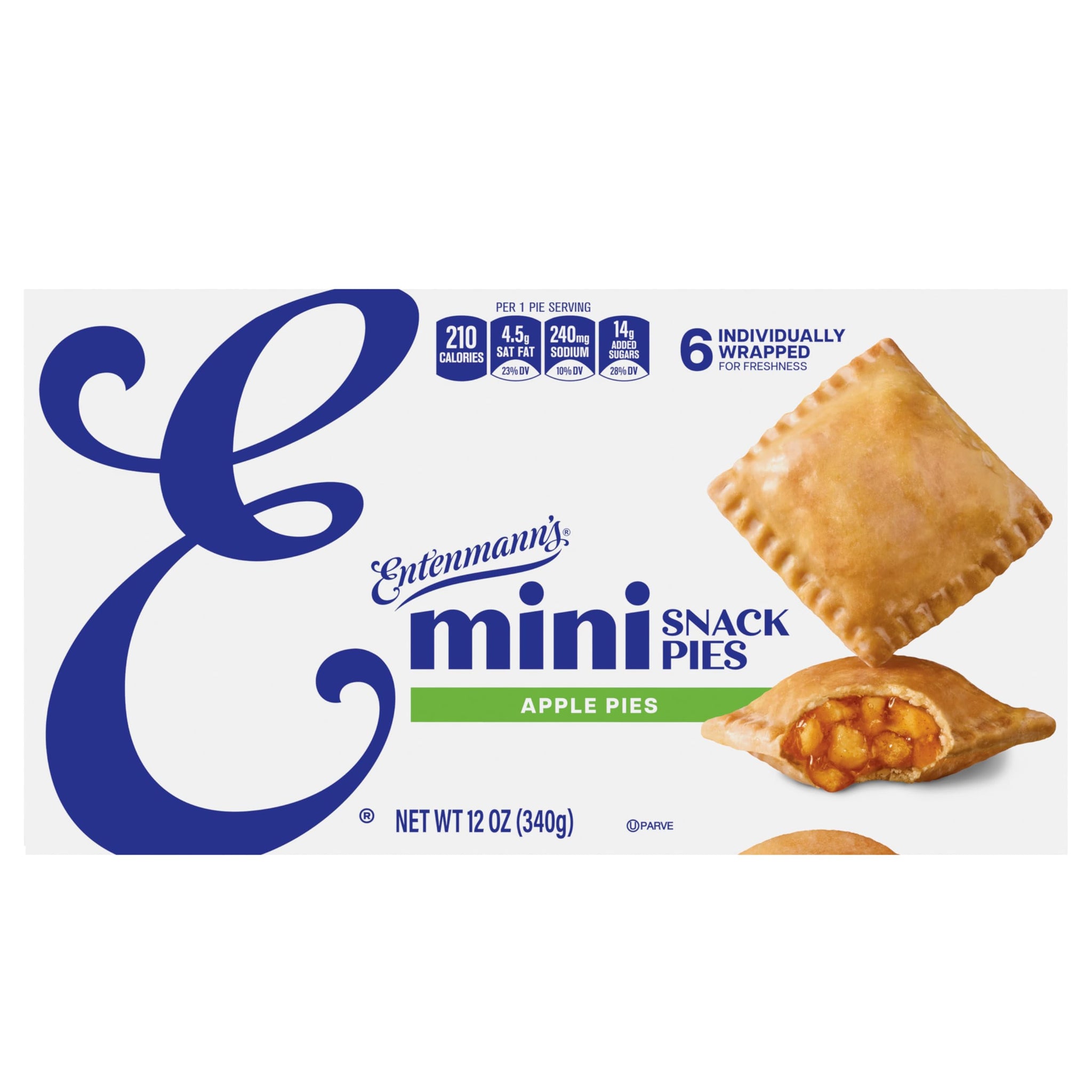 Entenmann’s Minis Apple Snack Pies, Box of Apple Pies, 12 oz, 6 Count