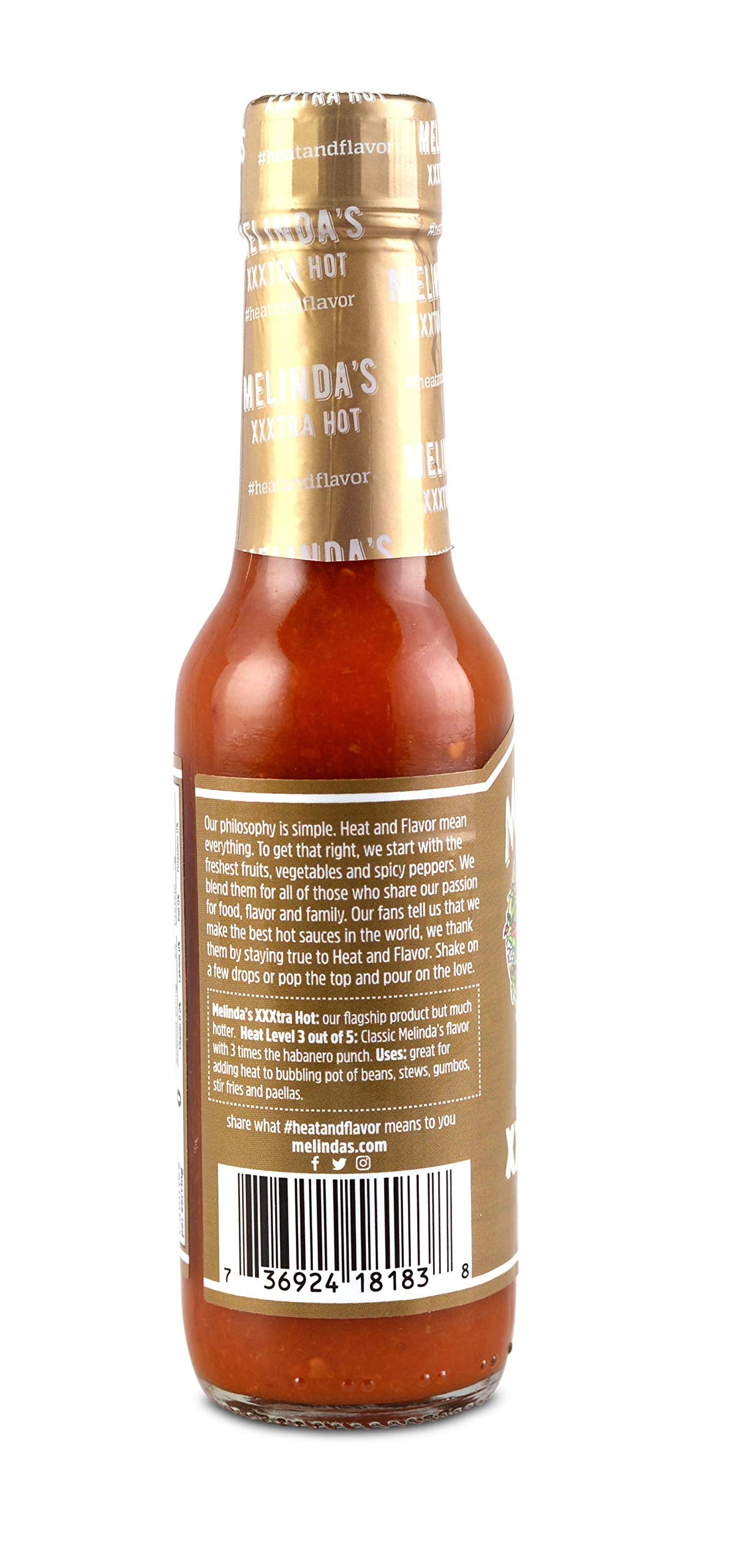Melinda’s Original Habanero XXXtra Hot Sauce - Made with Habanero Peppers, Carrots, Onion, Vinegar & Garlic - Keto, Vegan, Gluten Free Hot Sauce