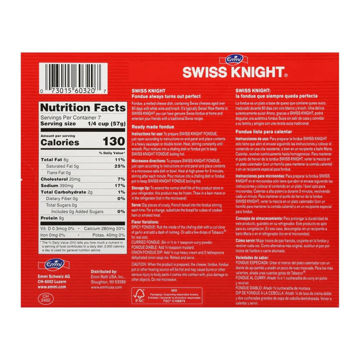 Swiss Knight Cheese Fondue L’Originale, 14 oz | Authentic Swiss Cheese Fondue | Non-GMO | Naturally Lactose & Gluten Free | Product of Switzerland