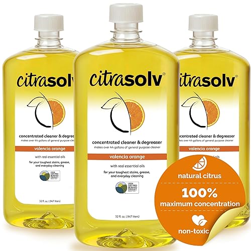 Citra Solv Concentrated Cleaner & Degreaser, Deodorizer, Paint & Adhesive Remover, for Home and Outdoor, Natural Orange Oil, Safe, Valencia Orange