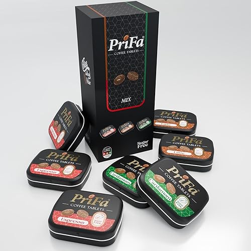 PriFa Coffee Tablets Variety Pack, Pocket Coffee To Go - Real Coffee, Coffee Candy with Caffeine - Natural Sugar Free Instant Energy Pouches, Keto