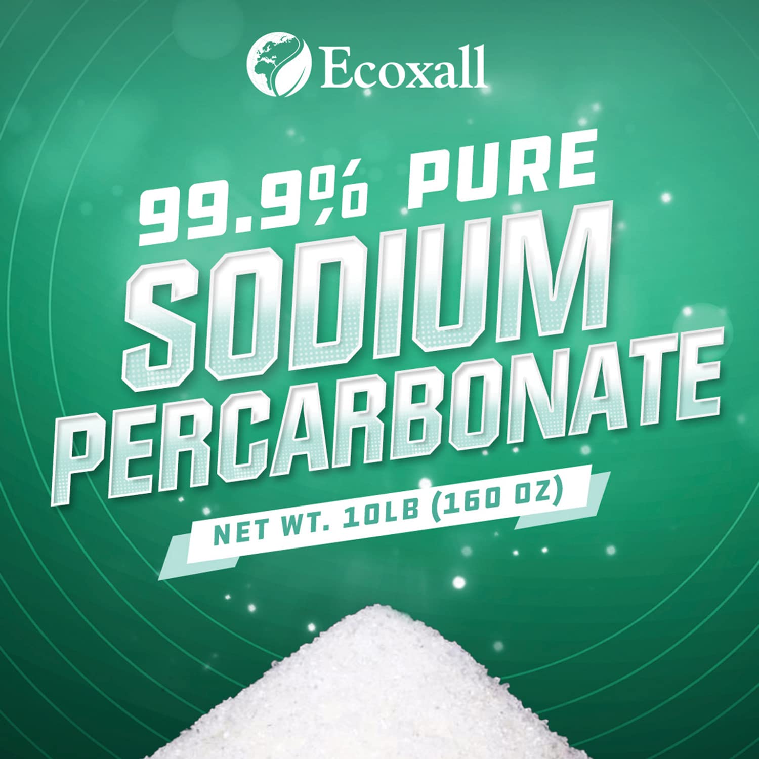 Ecoxall Sodium Percarbonate, 99.9% Pure Oxygen Bleach Powder, Laundry Stain Remover, Whitener, and Detergent Booster, Dishwasher Cleaner