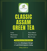 CLASSIC ASSAM GREEN TEA, Green Tea, Loose Leaf (250g/8.81oz)/100 Cups | Non-GMO, 100% Pure Organic Green Tea Leaves Sourced from Lush Brahmaputra