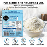 Healthier Comforts Lactose Free Skim Milk Powder | High Protein, Fat Free, Non-GMO, rBST Hormone Free, Kosher, Gluten Free, No Fillers | Baking, Coffee Creamer, Shakes| Makes 14 cups (7 oz) (7 oz)