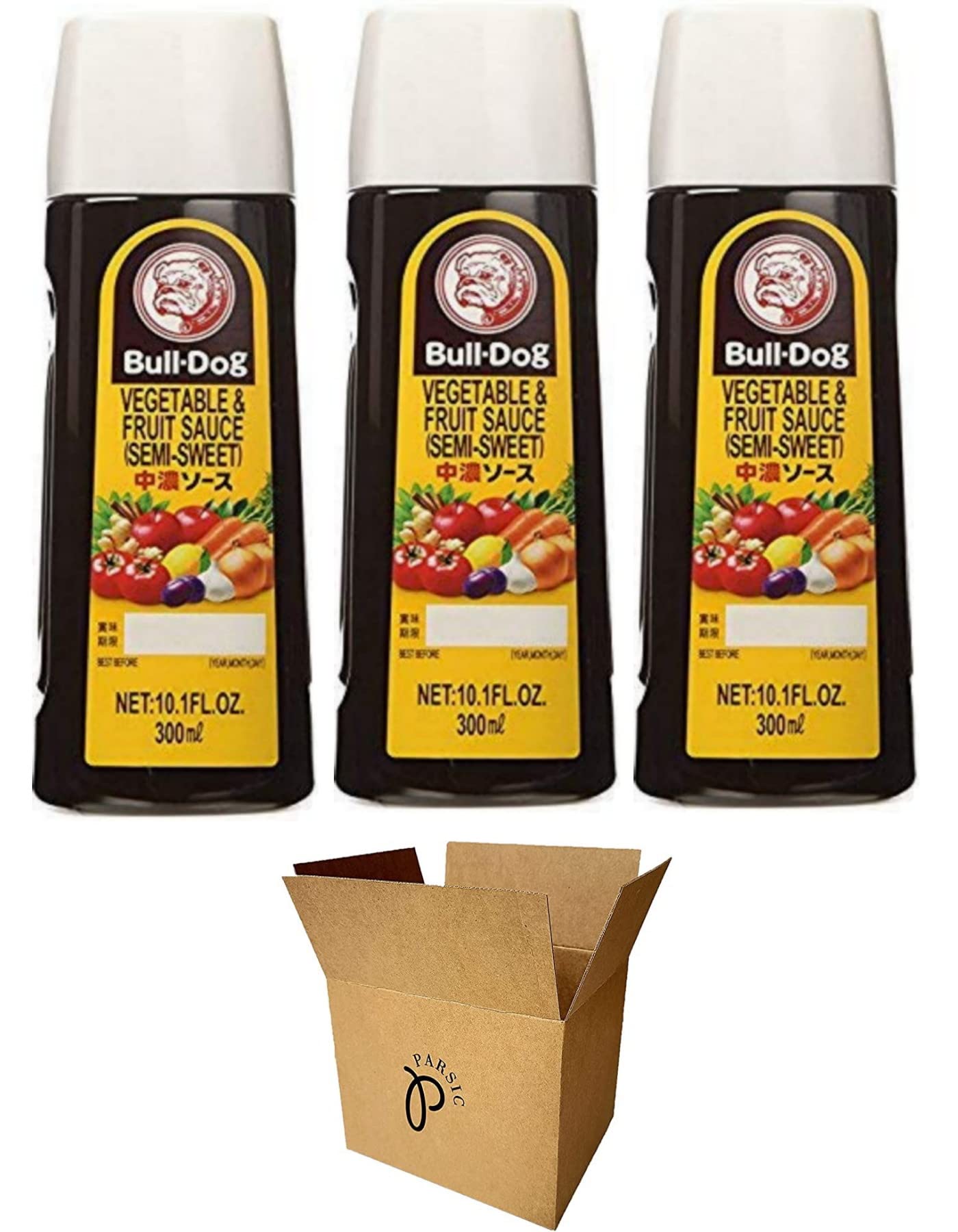 Bull-Dog Sauce, 10.1 Fl Oz Each, Assort 3 kinds (Tonkatsu, Worcestershire, Semi-Sweeet) (Semi-Sweeet (Pack of 3))