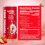Popping Jacky Boba Tea Drink (Pack of 12) with Popping Boba Pearls - Ready to Drink Bottled Bubble Tea - Strawberry Dragon Fruit Oolong Fruit Tea