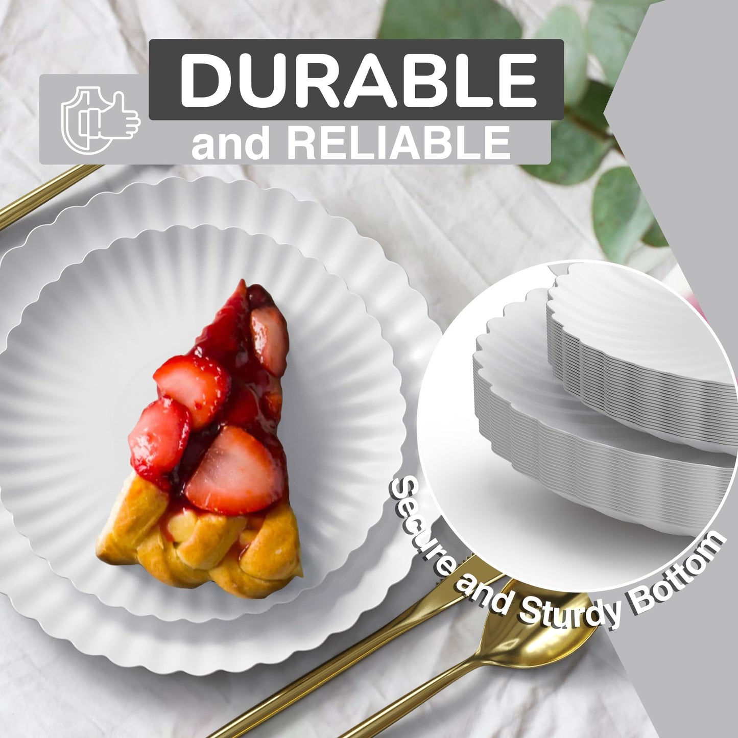 Trendables Floral Paper Plates 8.5 Inch & 10.5 Inch 40 Pcs Dinner Plate Set Fancy Disposable Plates for Party for 20 Guests 20 X 8 & 20 X 10 Large