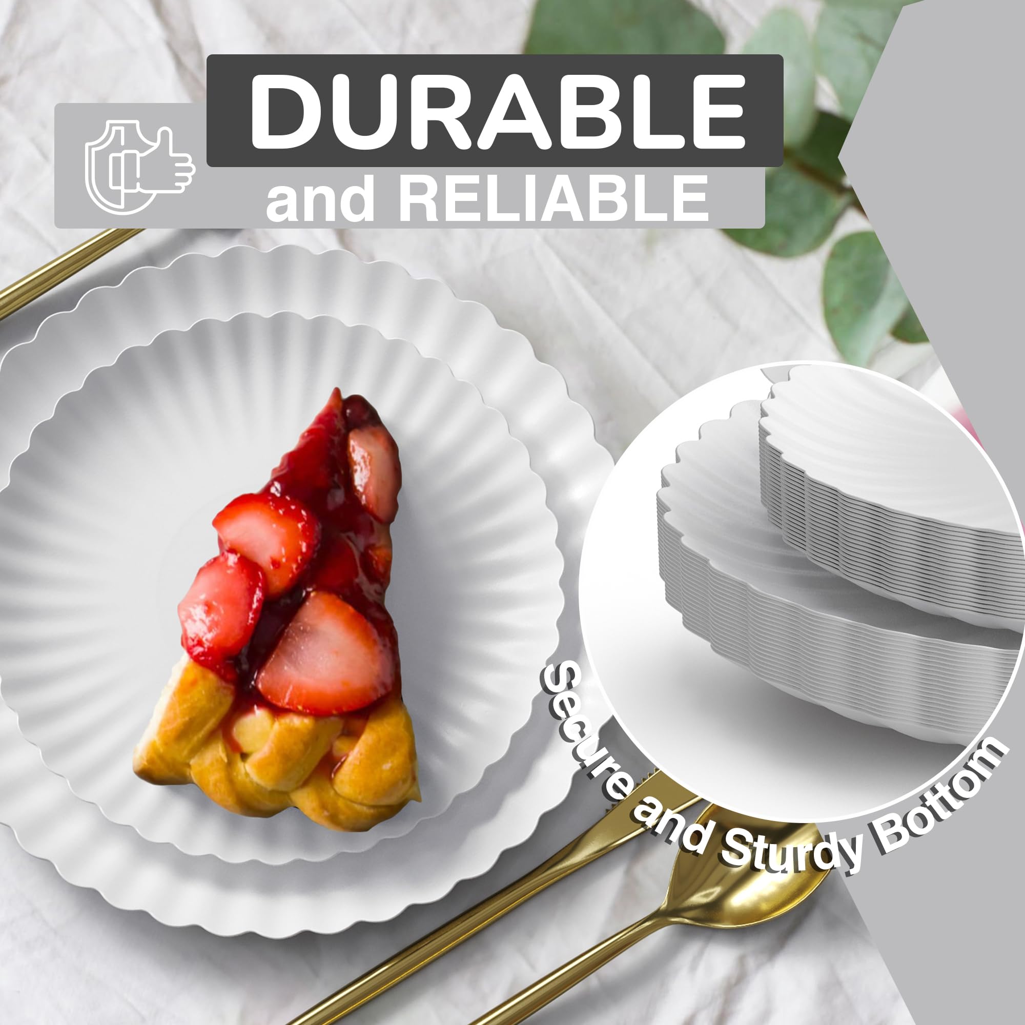 Trendables Floral Paper Plates 8.5 Inch & 10.5 Inch 40 Pcs Dinner Plate Set Fancy Disposable Plates for Party for 20 Guests 20 X 8 & 20 X 10 Large