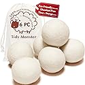 100% New Zealand Wool Dryer Balls XL Size - 6 Pack, Organic & Chemical-Free Fabric Softener, Baby Safe & Hypoallergenic, Reduces Static, Wrinkles