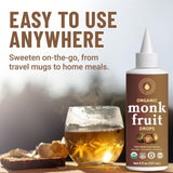 Organic Monk Fruit Liquid Sweetener Drops, 100% Pure Extract, Zero Sugar & No Erythritol, Original Flavor Liquid Monk Fruit for Coffee, Tea, Drinks