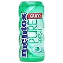MENTOS PURE FRESH SUGAR-FREE CHEWING GUM WITH XYLITOL, SPEARMINT, NON MELTING, 15 PIECE BOTTLE