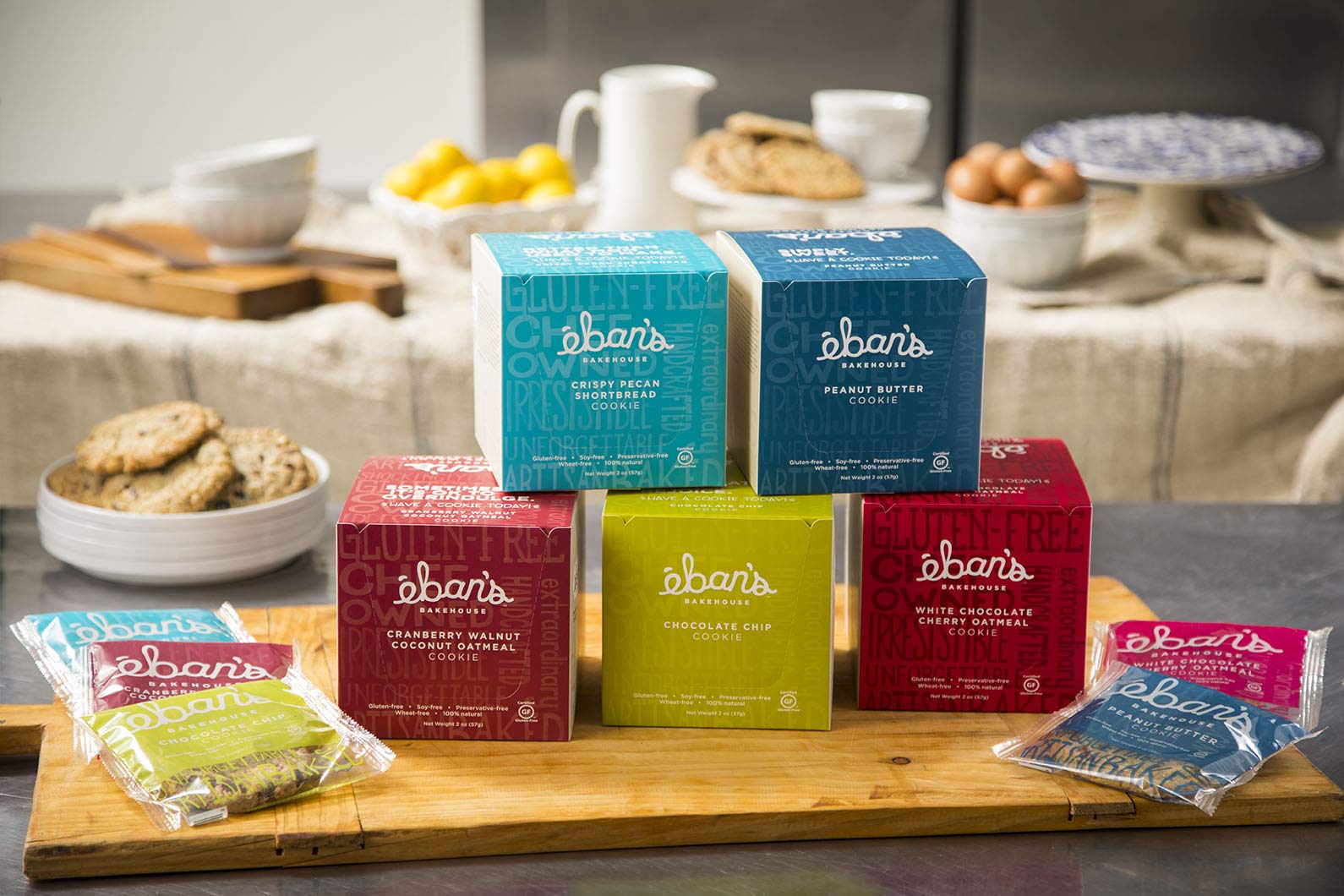 Eban’s Fresh Baked Gluten-Free Cookies - 24 Large Cookies (2 Boxes of 12) - Soft and Chewy, Individually Wrapped, Gourmet, Preservative Free, Non-GMO