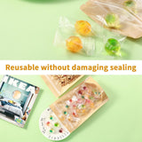 200 Pack Kraft Paper Bags with Clear Window 6x9 Reclosable Small Stand Up Mylar Bags for Food Storage Resealable Smell Proof Pouch, Edible Packaging
