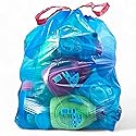 LIMELINEN Blue Recycling trash bags 13 gallon - 400ct Leak and Odor-Resistant, Heavy-Duty Plastic Garbage Bags for Home and Commercial Use