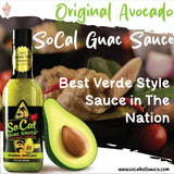 SoCal Hot Sauce® - Original Avocado Guac Sauce - Single | Guacamole Salsa Verde | Mild Taco and Burrito Sauce | California Taqueria Style