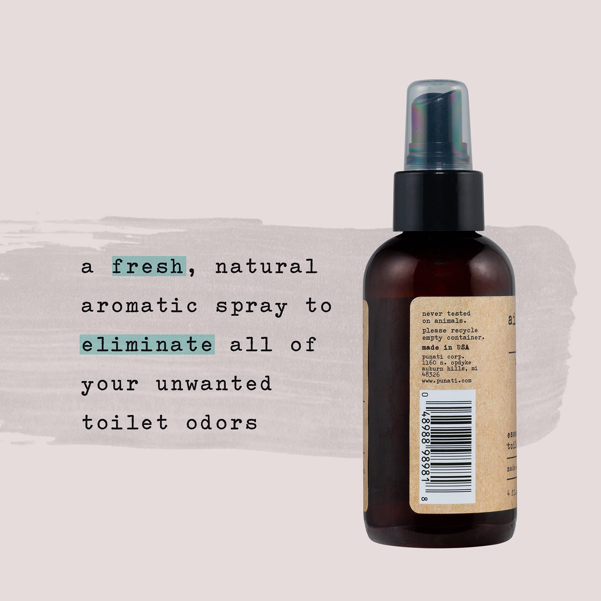 Air Essentials 4 oz Essential Oil Toilet Spray - Eliminate Bathroom & Toilet Odors with Pure Essential Oils - Air Freshener Made with Clean