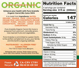 Pure Anatolia Organic Carrot Juice Mix 32 fl oz - Organic Juice Blend with Carrot, Orange, Pear & Lemon - Vegetable Drink With No Sugar Added, Vegan