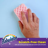 Fabuloso Scratch-Free Kitchen Dish Sponges, Purple Cellulose Scrubber Sponge with Scouring Pad for Dishes, Pots, Pans, Counters and Sinks, Tough on