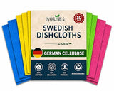 10 Pack Swedish Dishcloths for Kitchen | Reusable Paper Towels Washable, Non-Scratch Cellulose Sponge Cloths | Ultra Absorbent Dish Rags, No Odor