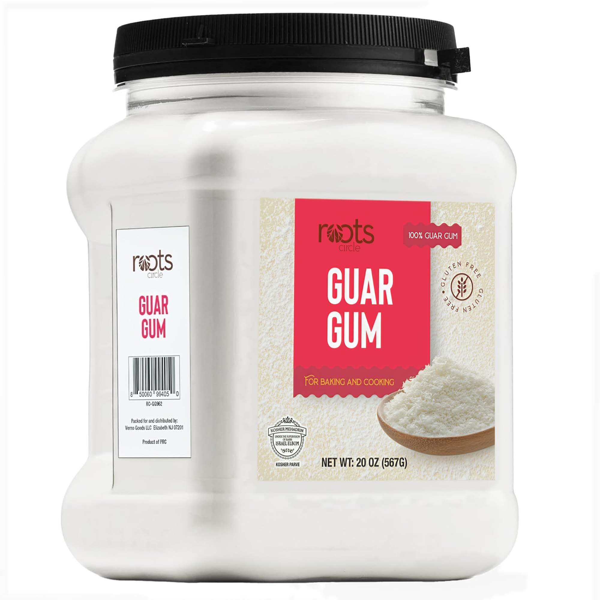 Roots Circle Premium Guar Gum Powder - Plant-Based Thickener & Binder for Baking, Sauces & Cold Desserts - Gluten-Free, Vegan, Keto Friendly - Kosher