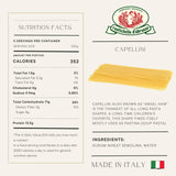 Rustichella d'Abruzzo Capellini Angel Hair Pasta (Pack of 3), 500g Each - Classic Durum Wheat Pasta from Italy, Perfect for Soups & Light Sauces