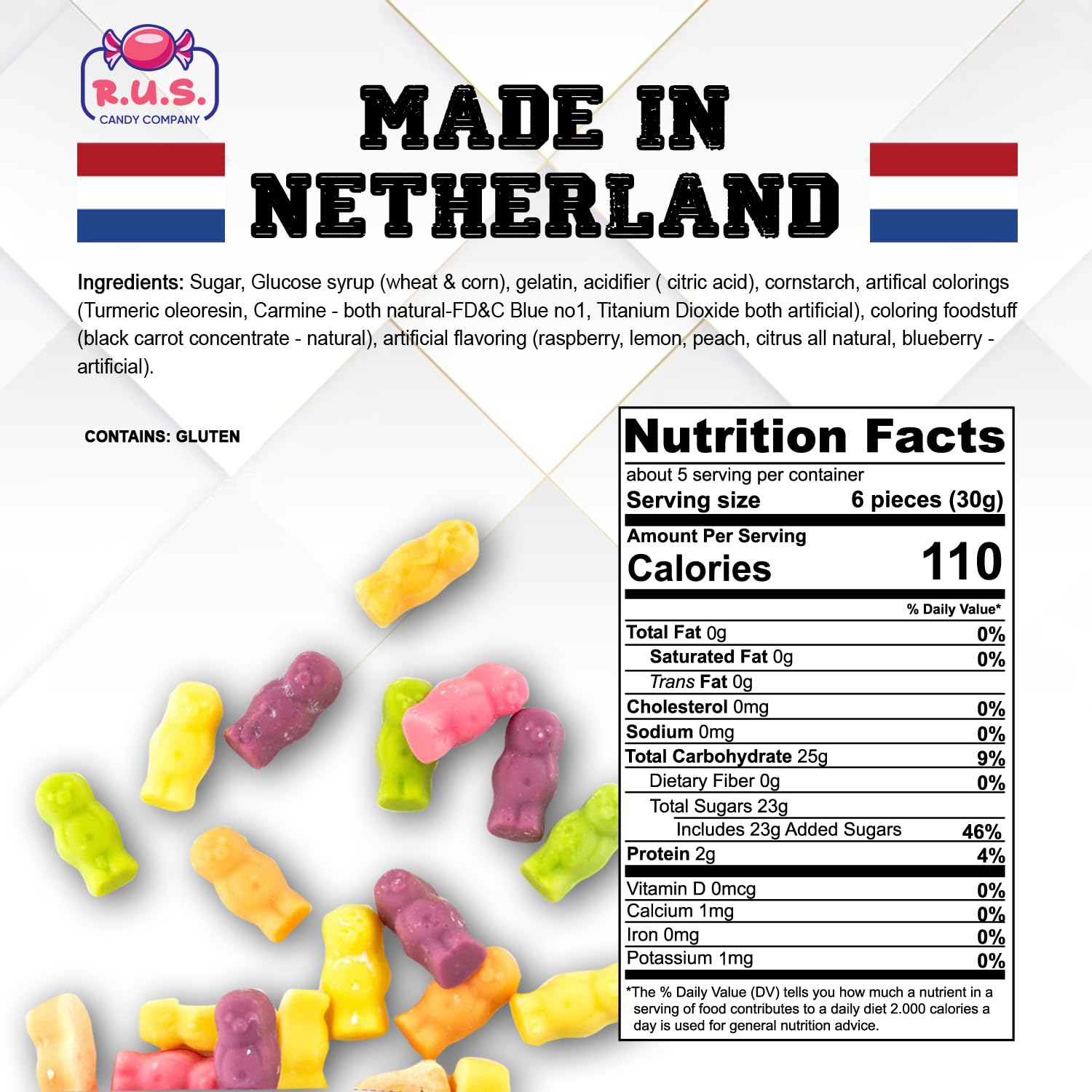 Jelly Babies English Style Sweets by RUS Candy Company, 2 Pack - 5.29 oz Each | Classic British Candy | Imported Treats (Jelly Babies)