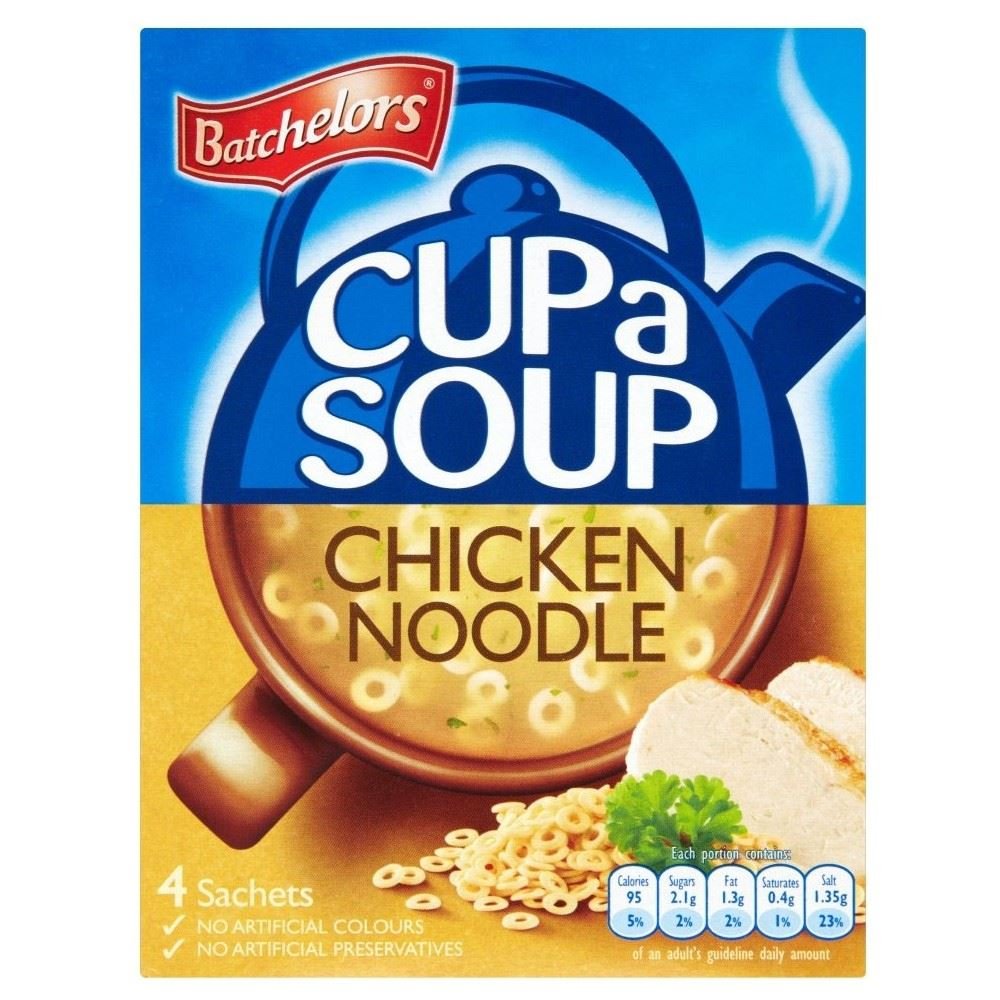 Batchelors Cup a Soup with Noodles Chicken Noodles (4 per pack - 94g) - Pack of 2