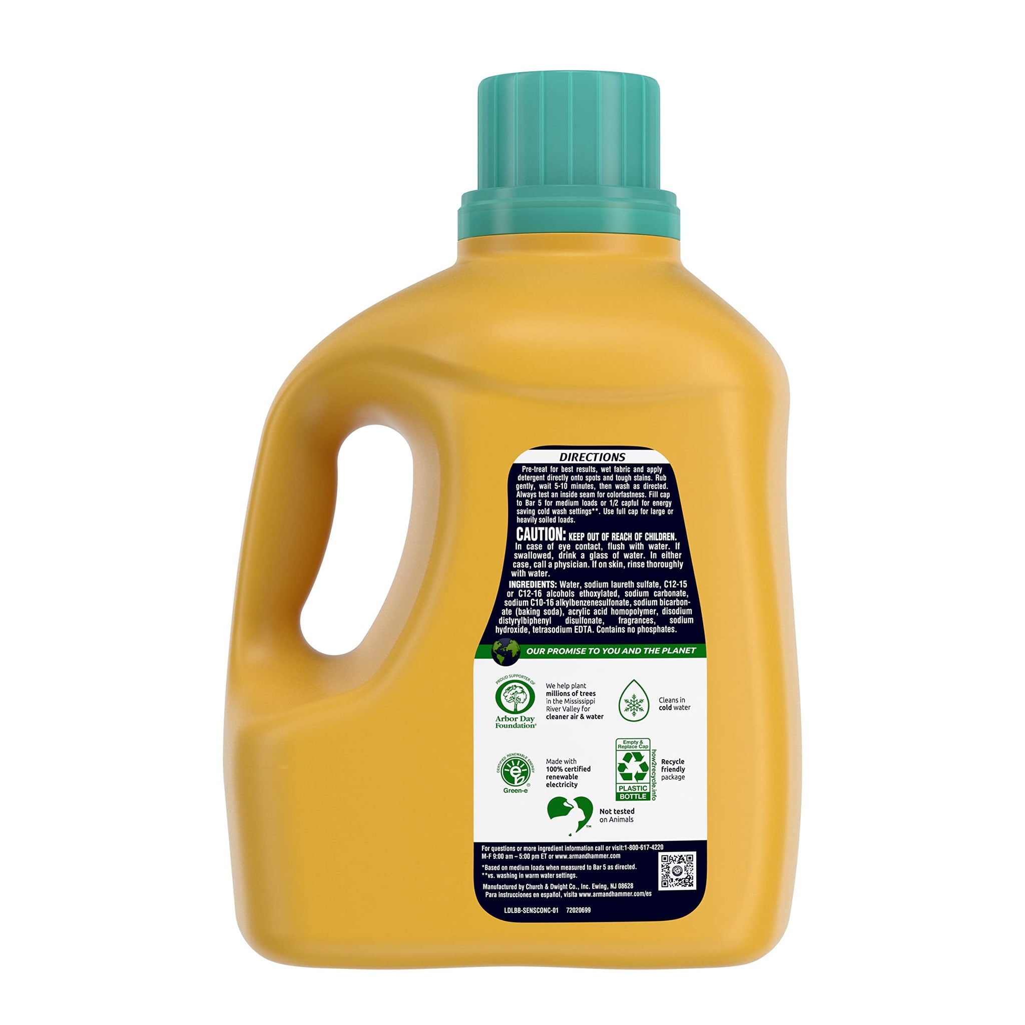 ARM & HAMMER Sensitive Skin Laundry Detergent with Hypoallergenic Fragrance, Fresh Scent Liquid Laundry Detergent, 144.5 Fl Oz Bottle