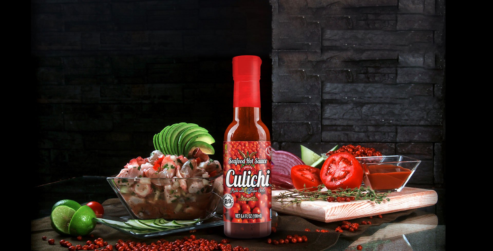 Salsa Culichi (TM) Official Seafood Hot Sauce, Made With The Famously Known "Red Gold" Chiltepin Chili (Authentic Mexican Salsa) (3 Bottles)