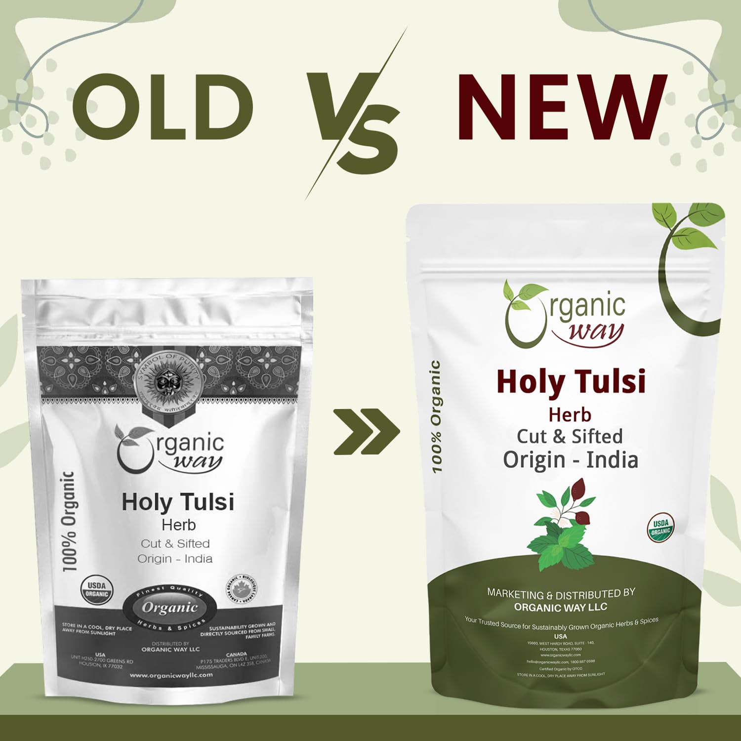 Organic Way Holy Tulsi/Holy Basil Herb Cut & Sifted (Ocimum Tenuiflorum) - Organic & Kosher Certified | Raw, Vegan, Non GMO & Gluten Free | USDA