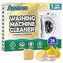 Anmoro Washing Machine Cleaner Tablets,24 Pack Deep Cleaning Tablets for HE,Front & Top Load Washers - Eliminates Odor-Causing Buildup,Debris from the