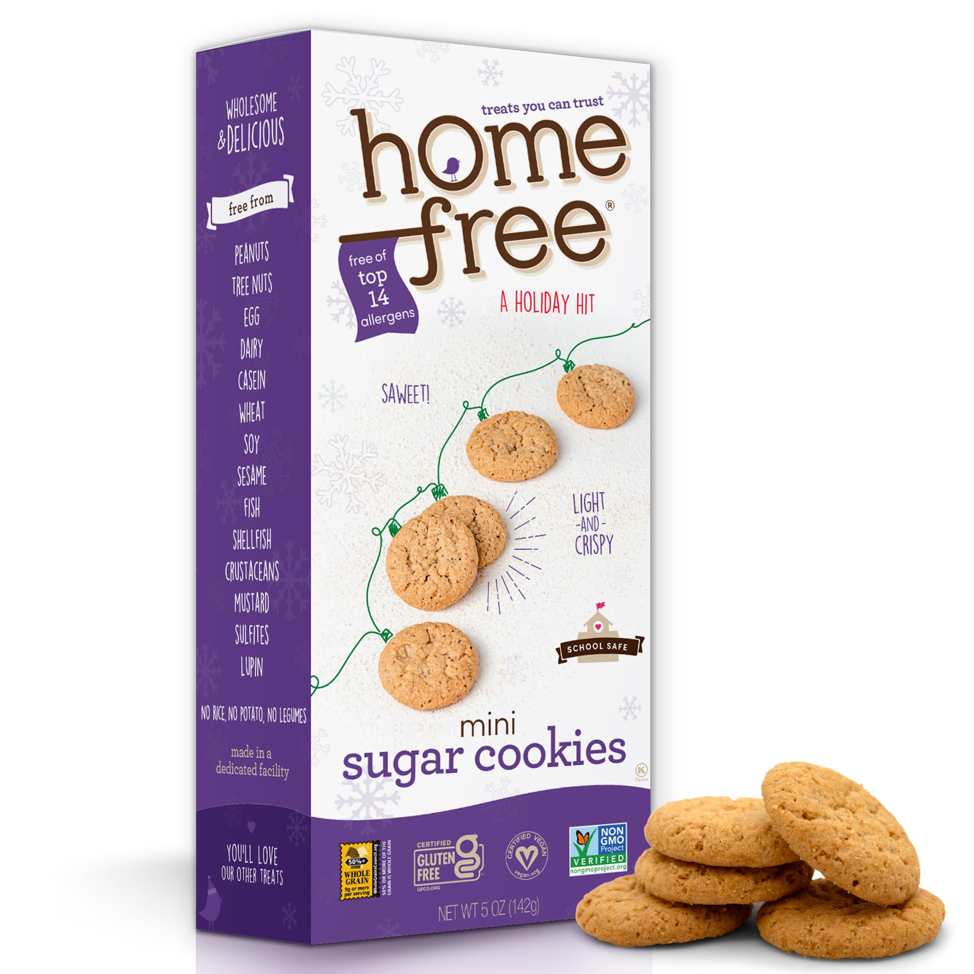 Homefree Treats You Can Trust Gluten Free Mini Cookies, Sugar, 5 Oz