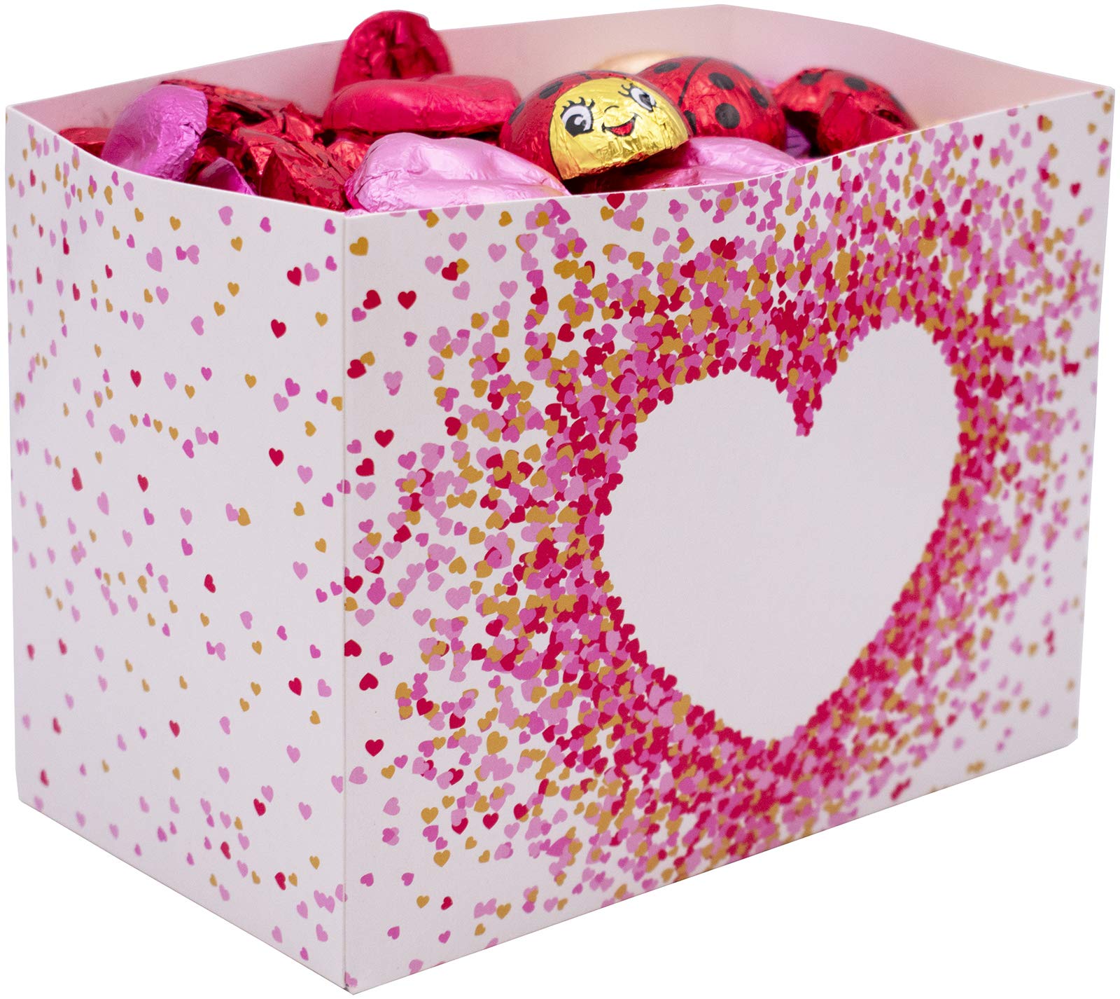MADE IN USA Individually Foil-Wrapped Valentine's Day Milk Chocolates (Assorted - 2 lb) (White Heart)