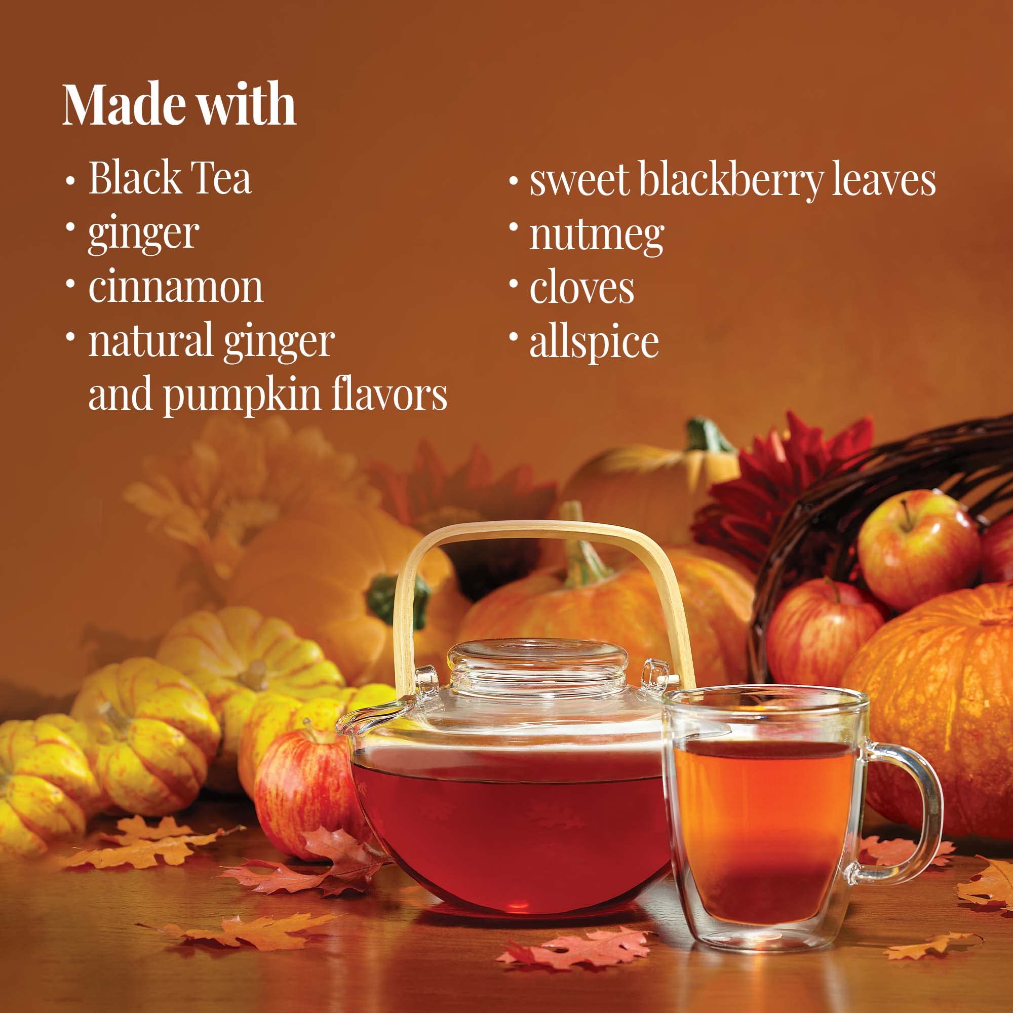 The Republic of Tea - Pumpkin Spice Black Tea, 50 Tea Bags