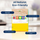Truly Free Reusable Cleaning Cloth, 2 Pack - Multipurpose Super Absorbent, Reusable, Durable, Washable Kitchen Towels, Cleaning Rags, Cloth Wipes