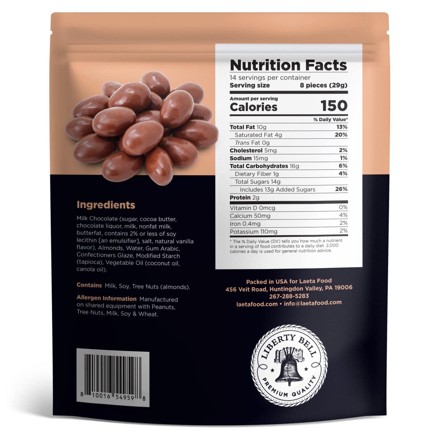 Milk Chocolate Covered Almonds | 15 Oz Bag | Roasted Chocolate Covered Nuts | Creamy & Crunchy Snack Nuts | Office Candy, Gourmet Party Favor & Gift