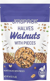 JMSPACK - Walnuts Halves With Pieces, 16 Ounces (1 Lb)