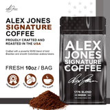 Alex Jones Naturals Organic Dark Roast Arabica Coffee - Signature 1776 Blend - Bold, Smooth & Rich Flavor with Clean Finish - Freshly Roasted