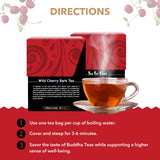 Buddha Teas - Organic Wild Cherry Bark Tea - Herbal Tea - For Health & Wellbeing - Supports Respiratory & Digestive Health - Clean Ingredients