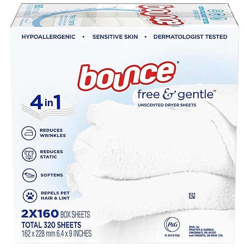 Bounce Free & Gentle Unscented Dryer Sheets, 320 ct.